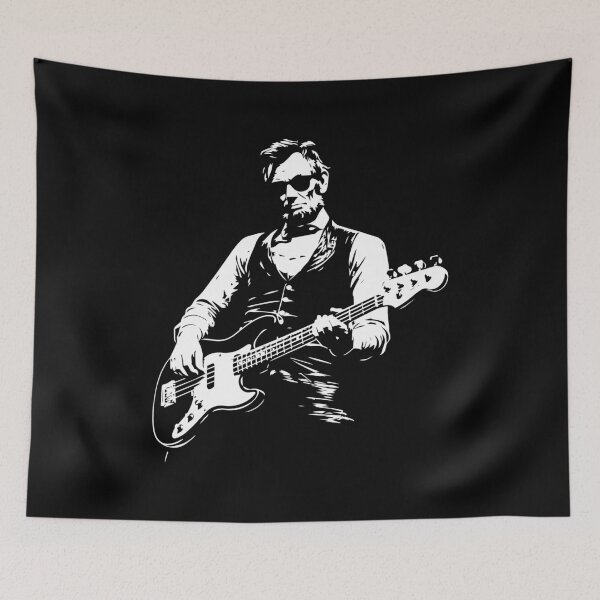 Item preview, Abraham Lincoln Playing Bass Guitar Funny Vintage Design designed and sold by hobrath.