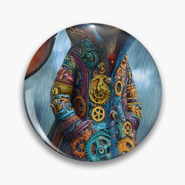 Item preview, Whimsical Mechanical Rabbit in the Rainy Landscape designed and sold by Artessie.
