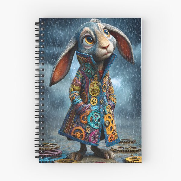 Item preview, Whimsical Mechanical Rabbit in the Rainy Landscape designed and sold by Artessie.