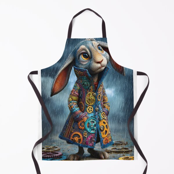 Item preview, Whimsical Mechanical Rabbit in the Rainy Landscape designed and sold by Artessie.