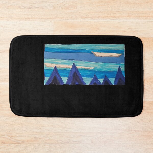 Item preview, Abstract mountain skyline scene Blue designed and sold by DancingCreek.