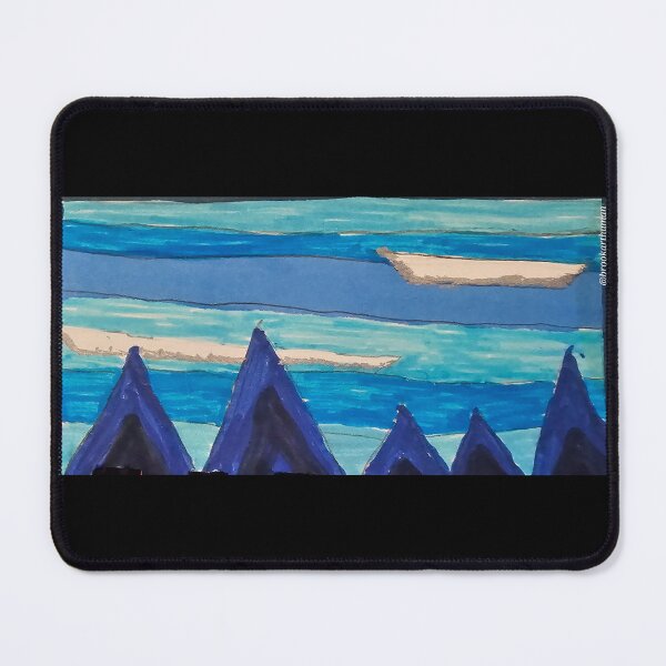 Item preview, Abstract mountain skyline scene Blue designed and sold by DancingCreek.