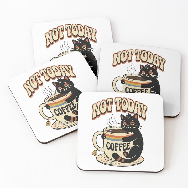 Item preview, Not Today Coffee Cat Retro Funny Cartoon designed and sold by BetonikDesigner.