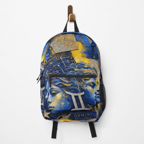 Item preview, Gemini Zodiac Collage – Sapphire Blue & Electric Yellow Astrology Art designed and sold by Jandedan.