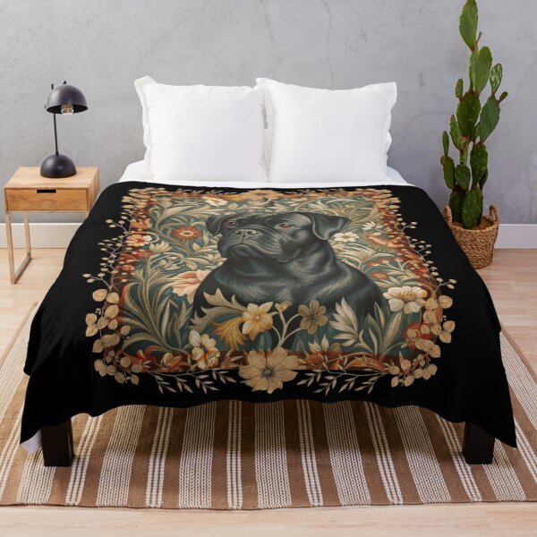 Item preview, Black Cane Corso William Morris Floral Dog Art designed and sold by AntiqueImages.