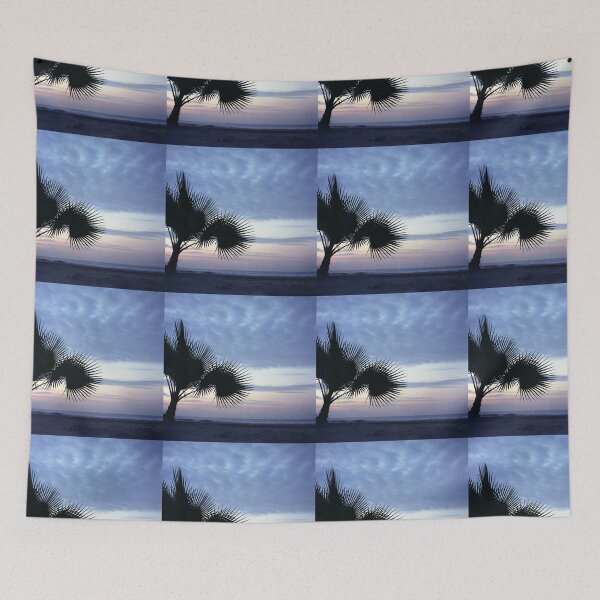 Item preview, Tropical palm tree on beach Ibiza silhouette dusk sunset sky square medium format film analog photographs designed and sold by edwardolive.