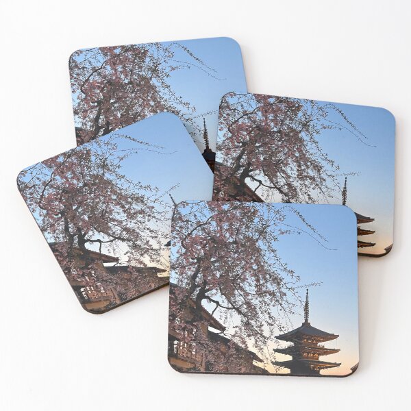Item preview, A Cherry blossom and temple at dusk designed and sold by Dynasticnow.