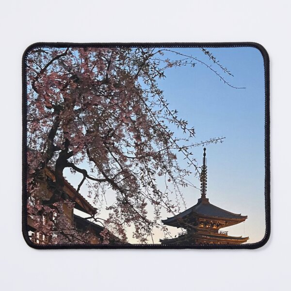 Item preview, A Cherry blossom and temple at dusk designed and sold by Dynasticnow.