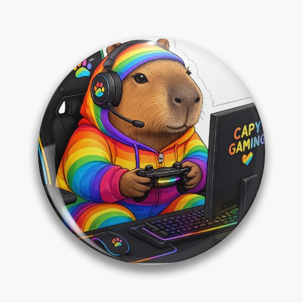 Item preview, Capybara Gaming Cartoon Design designed and sold by Aramdesing.