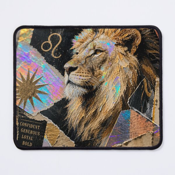 Item preview, Leo Zodiac Collage – Iridescent Holographic Astrology Art designed and sold by Jandedan.