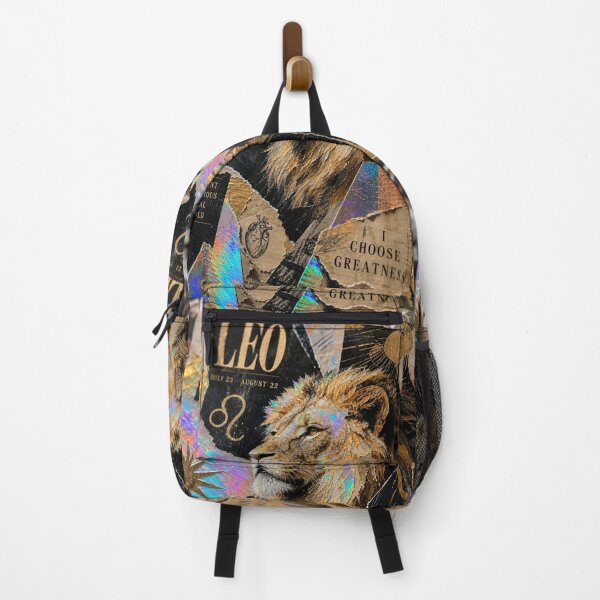 Item preview, Leo Zodiac Collage – Iridescent Holographic Astrology Art designed and sold by Jandedan.