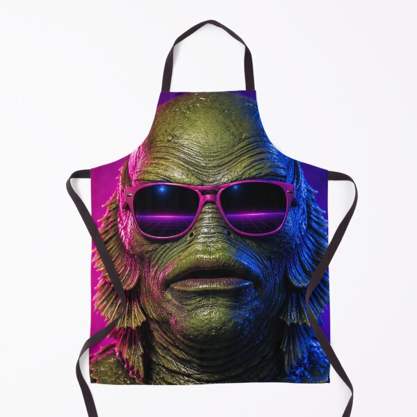 Item preview, Retro 80s Neon Synthwave Gillman Creature from the Black Lagoon designed and sold by TobinHood.