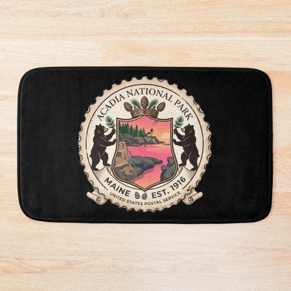 Item preview, Acadia National Park Vintage Crest - Maine Travel Stamp designed and sold by DanniJordan.