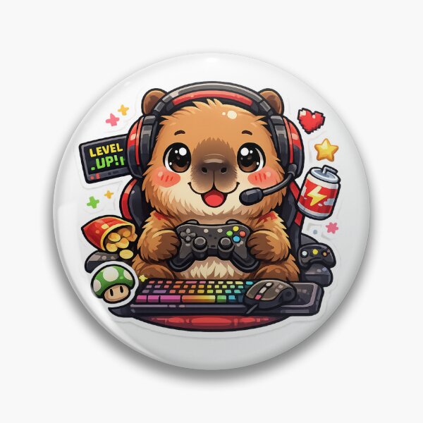 Item preview, Capybara Gaming Cartoon Design designed and sold by Aramdesing.