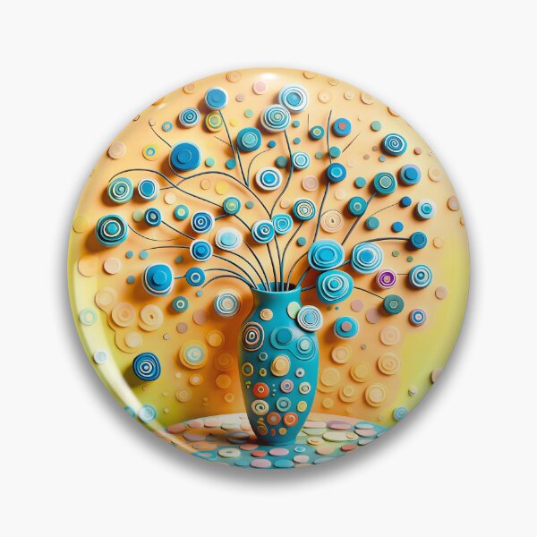 Item preview, Abstract Blue Flowers in a Vase designed and sold by Vicky Brago-Mitchell®.