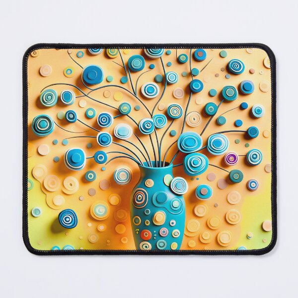 Item preview, Abstract Blue Flowers in a Vase designed and sold by Vicky Brago-Mitchell®.