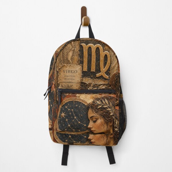 Item preview, Virgo Zodiac Collage – Earthy Ochre & Gold Astrology Art designed and sold by Jandedan.