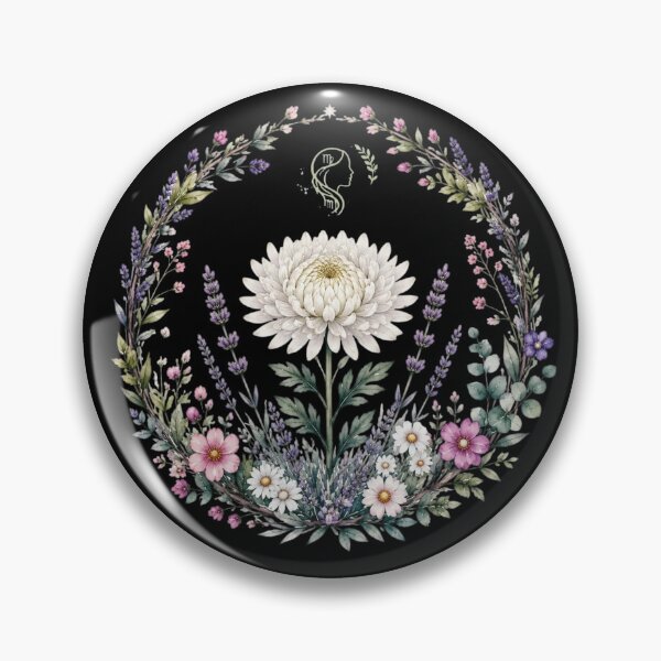 Item preview, Virgo Celestial Botanical - White Chrysanthemum Wreath designed and sold by MoonSoul Studio.