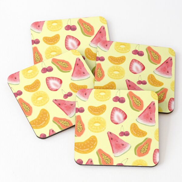 Item preview, Tropical summer fruit design coasters designed and sold by The Art Cove.