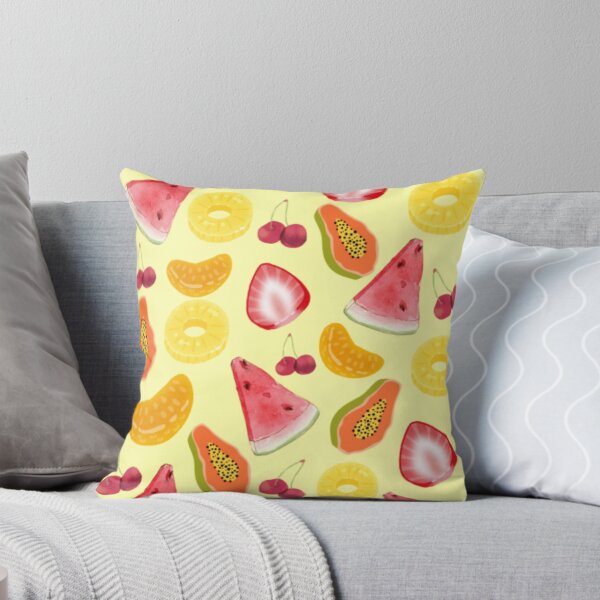Item preview, Tropical summer fruit throw pillow house decor designed and sold by The Art Cove.