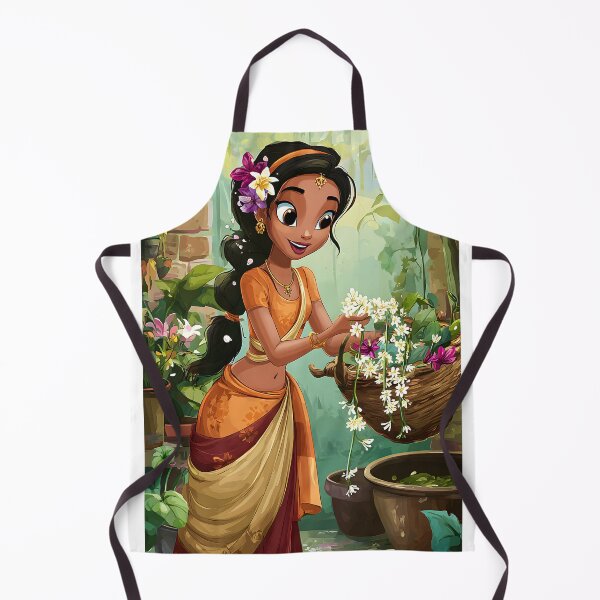 Item preview, Young Woman Collecting Flowers in Lush Garden Scene designed and sold by Artessie.