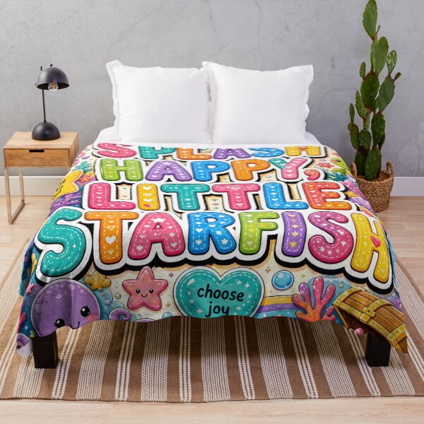 Item preview, Ocean Nursery Affirmation Art Splash Happy Little Starfish designed and sold by LoveNurseries.