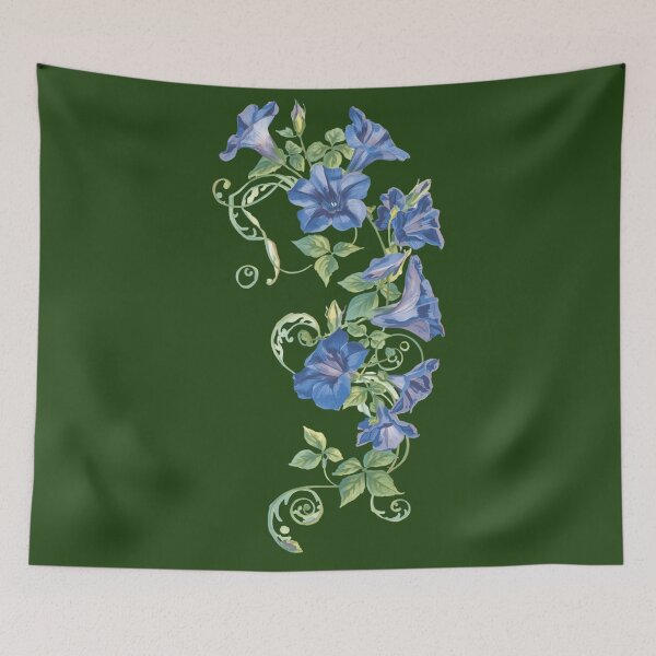Item preview, Blue morning glory flower  designed and sold by uunaa.