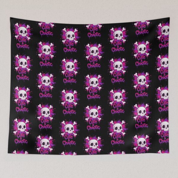 Item preview, Cute and Chaotic Pink Graffiti Skull Art designed and sold by Skulls & Calaveras.