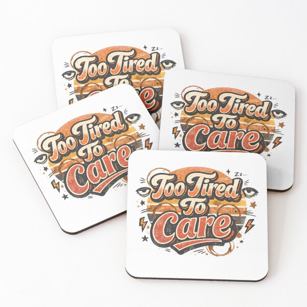Item preview, Too Tired To Care Retro Graphic Tee | Funny Vintage Exhausted Mood Shirt designed and sold by builtforyou.