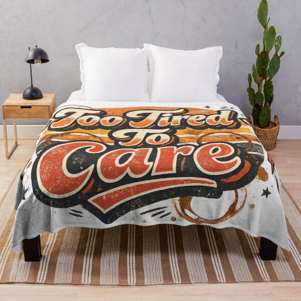 Item preview, Too Tired To Care Retro Graphic Tee | Funny Vintage Exhausted Mood Shirt designed and sold by builtforyou.