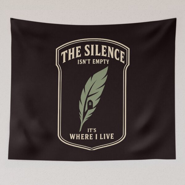 Item preview, The Silence Isn't Empty Feather Introvert Poetcore Quote designed and sold by Lyfeinsights.