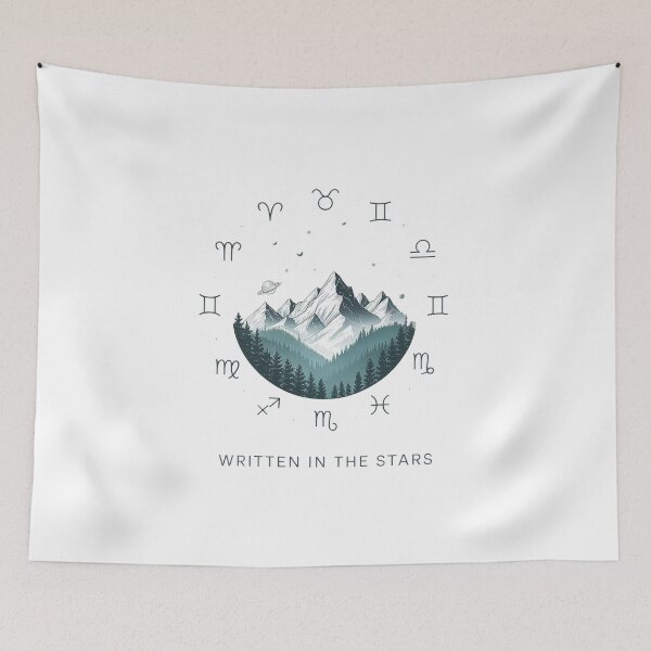 Item preview, Written in the Stars Celestial Mountain Zodiac Aesthetic Design designed and sold by Cool-cat-art.