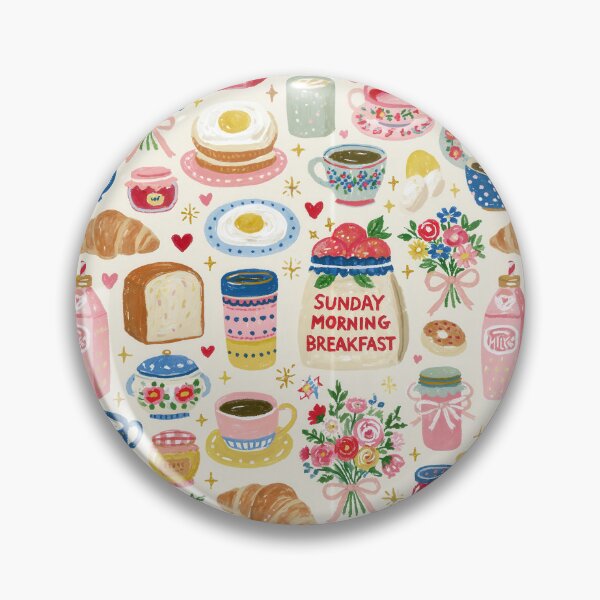 Item preview, Breakfast Design - Aesthetic Pattern Print Design for fabrics designed and sold by Just4Sinners.