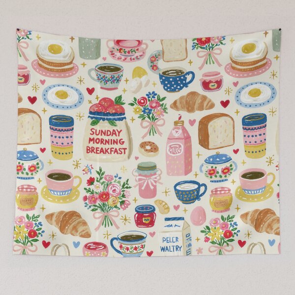 Item preview, Breakfast Design - Aesthetic Pattern Print Design for fabrics designed and sold by Just4Sinners.