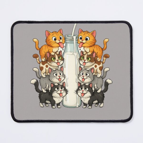 Item preview, Funny Cats Drinking Milk Cartoon | Cute Cat Stack Illustration PNG designed and sold by arifali786.