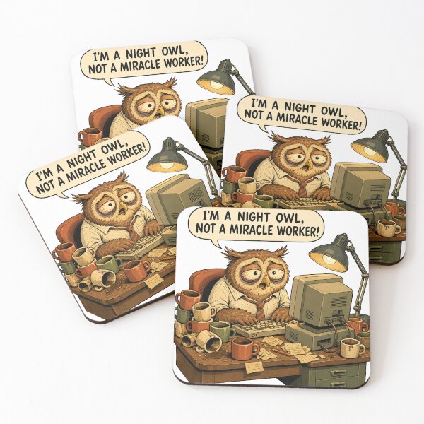 Item preview, Funny Owl Night Shift Overworked Corporate Burnout designed and sold by SoftAuraStudi0.