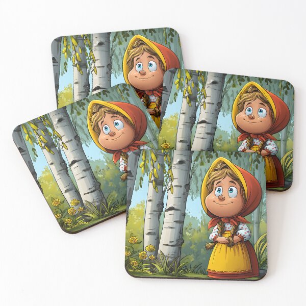 Item preview, Cheerful girl in a forest with birch trees designed and sold by Artessie.