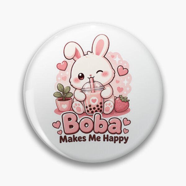 Item preview, Boba Makes Me Happy | Kawaii Bunny Tea designed and sold by Noxivora.
