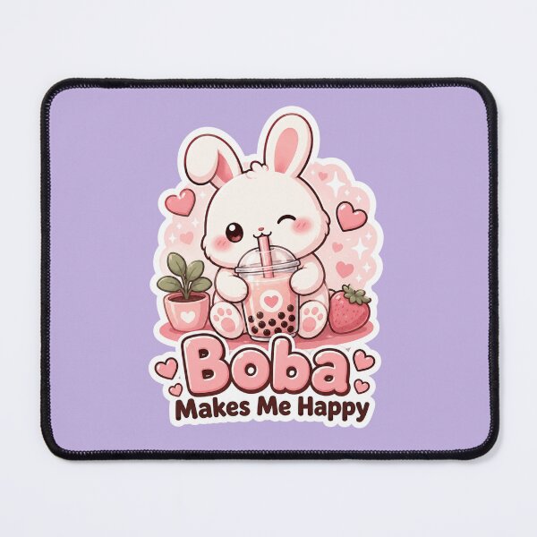 Item preview, Boba Makes Me Happy | Kawaii Bunny Tea designed and sold by Noxivora.