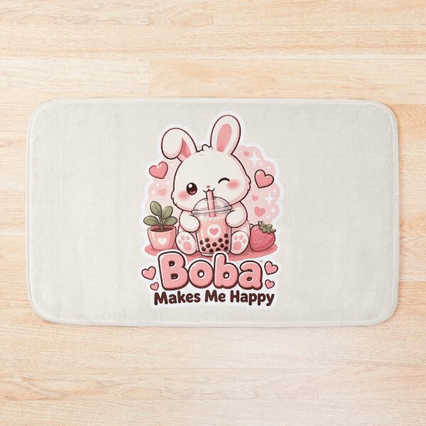 Item preview, Boba Makes Me Happy | Kawaii Bunny Tea designed and sold by Noxivora.