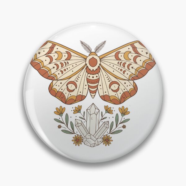 Item preview, Mystical Celestial Moth Sticker - Cottagecore Crystal Quartz & Floral Witchy Art designed and sold by BestChoiceService.