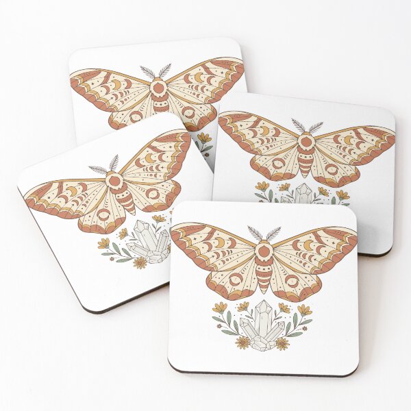 Item preview, Mystical Celestial Moth Sticker - Cottagecore Crystal Quartz & Floral Witchy Art designed and sold by BestChoiceService.