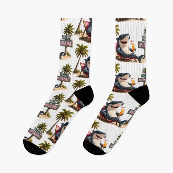 Item preview, Miami Shark Beach Party Retro Design designed and sold by Les-Ink-Studio.