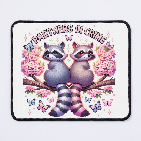 Item preview,     Kawaii Raccoons with Cherry Blossoms designed and sold by DewCreates.