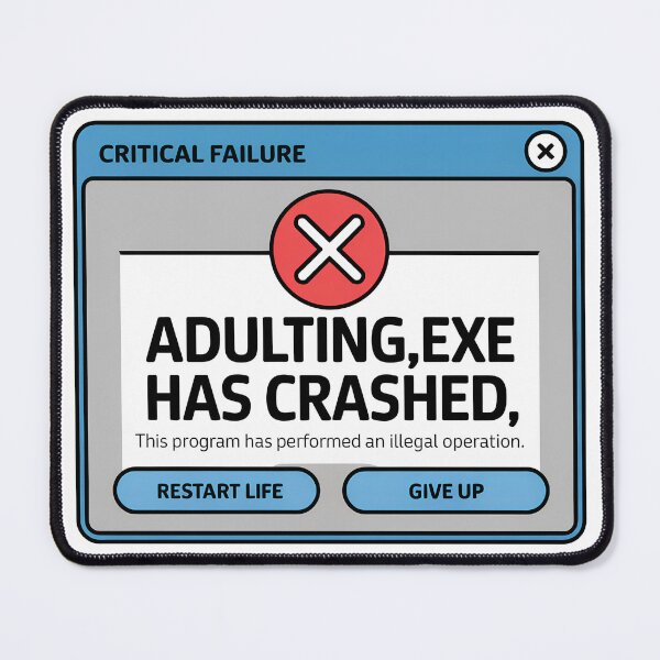 Item preview, Adulting.exe Has Crashed Funny Relatable Sticker designed and sold by DAMi STORE.