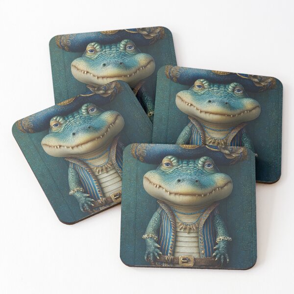 Item preview, Charming Pirate Alligator Character in Blue Outfit designed and sold by Artessie.