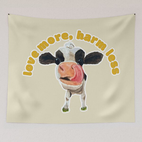 Item preview, Love More, Harm Less Chamomile the Cow designed and sold by Blackberries & Moss.