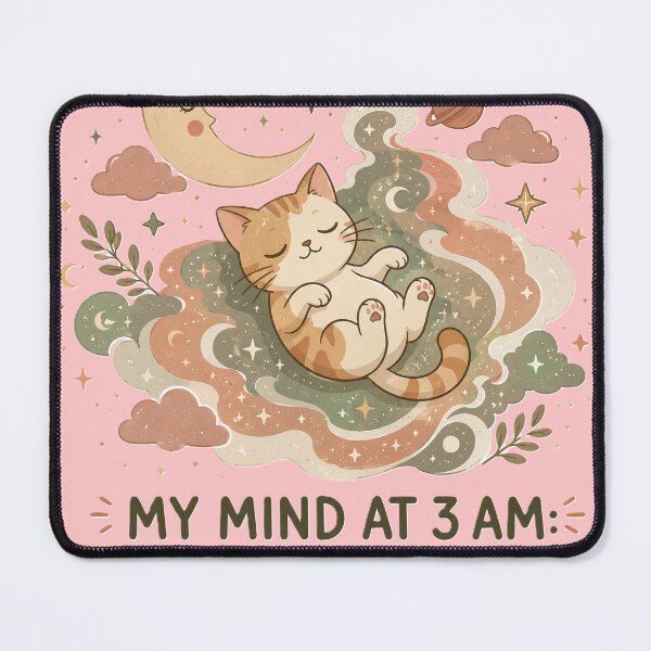 Item preview, Cute Celestial Cat Overthinking My Mind At 3 AM designed and sold by SoftAuraStudi0.