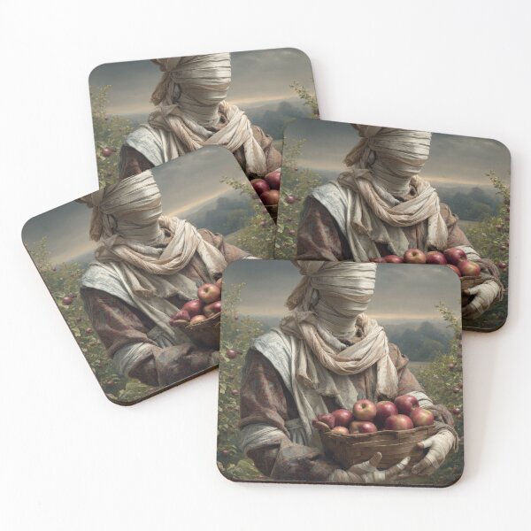 Item preview, Faceless Orchard Keeper with Basket of Red Apples designed and sold by Shannon Hilson.