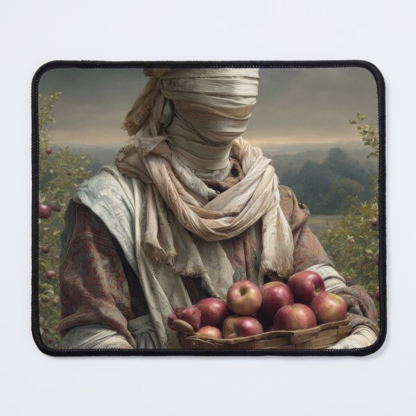 Item preview, Faceless Orchard Keeper with Basket of Red Apples designed and sold by Shannon Hilson.